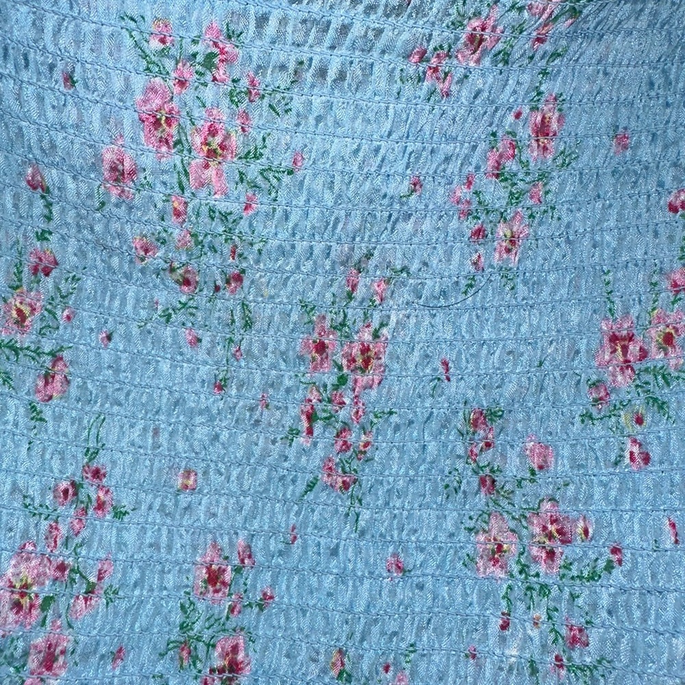 Nasty Gal Blue Floral Ruffle Top - Picture 2 of 3